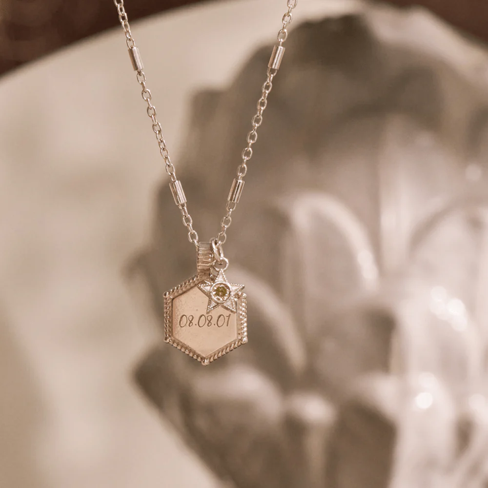 Personalised Hexagon Coin Necklace - Image 4