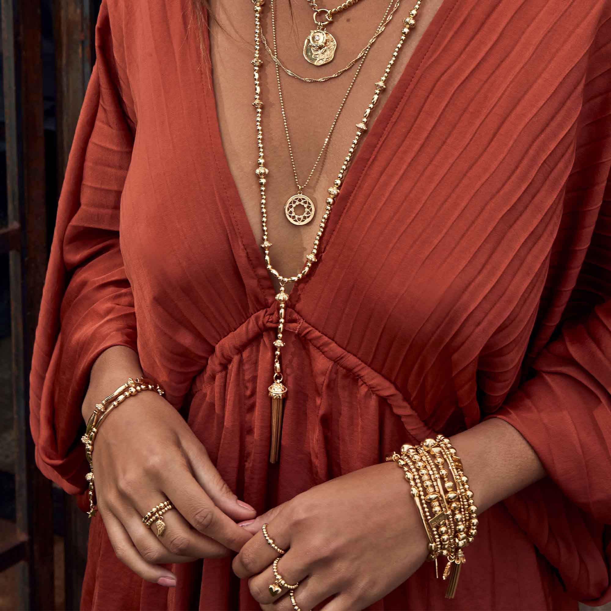 Diamond Cut Chain With Heart Mandala Pendant - Image 5