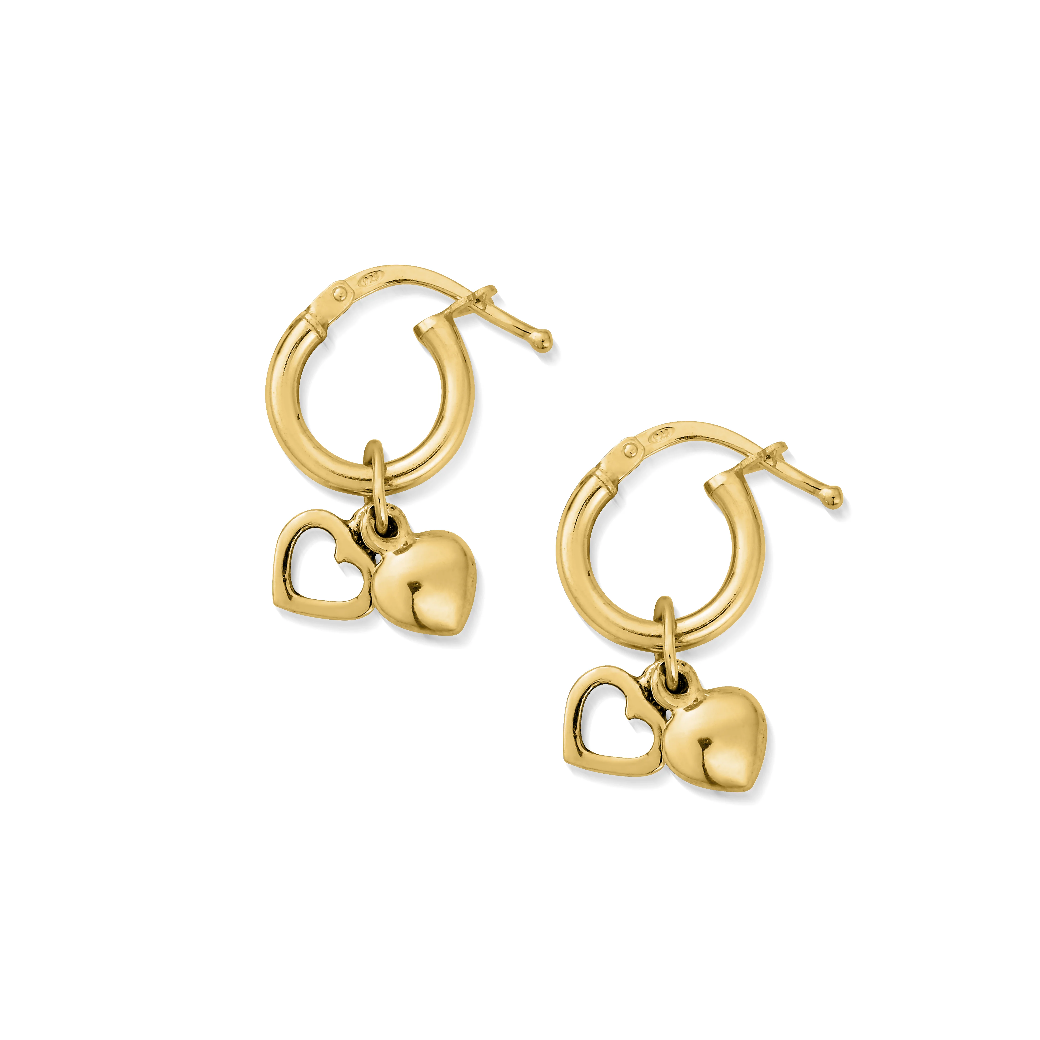 Double Heart Small Hoop Earrings - Image 5