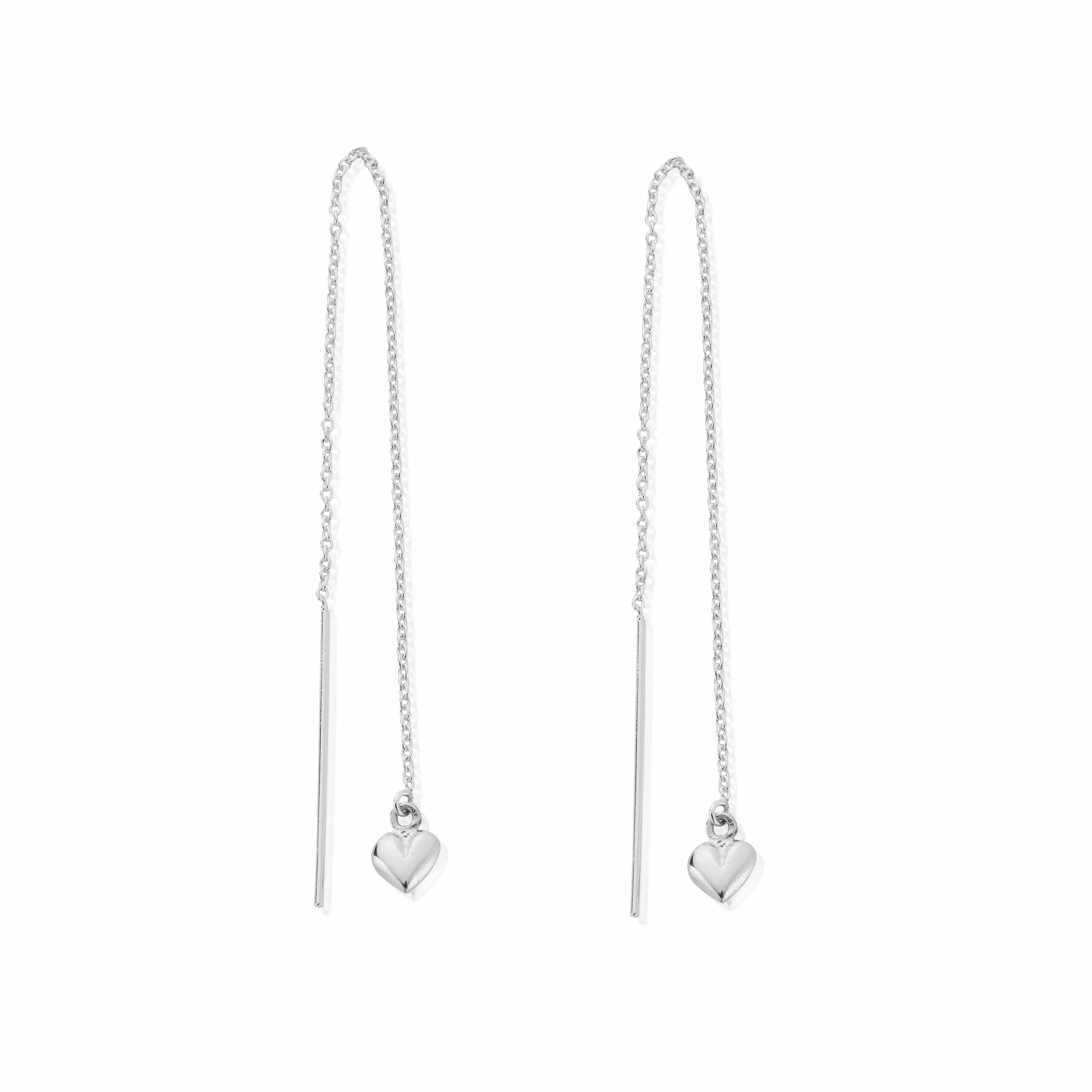 Mini Puffed Heart Pull Through Earrings