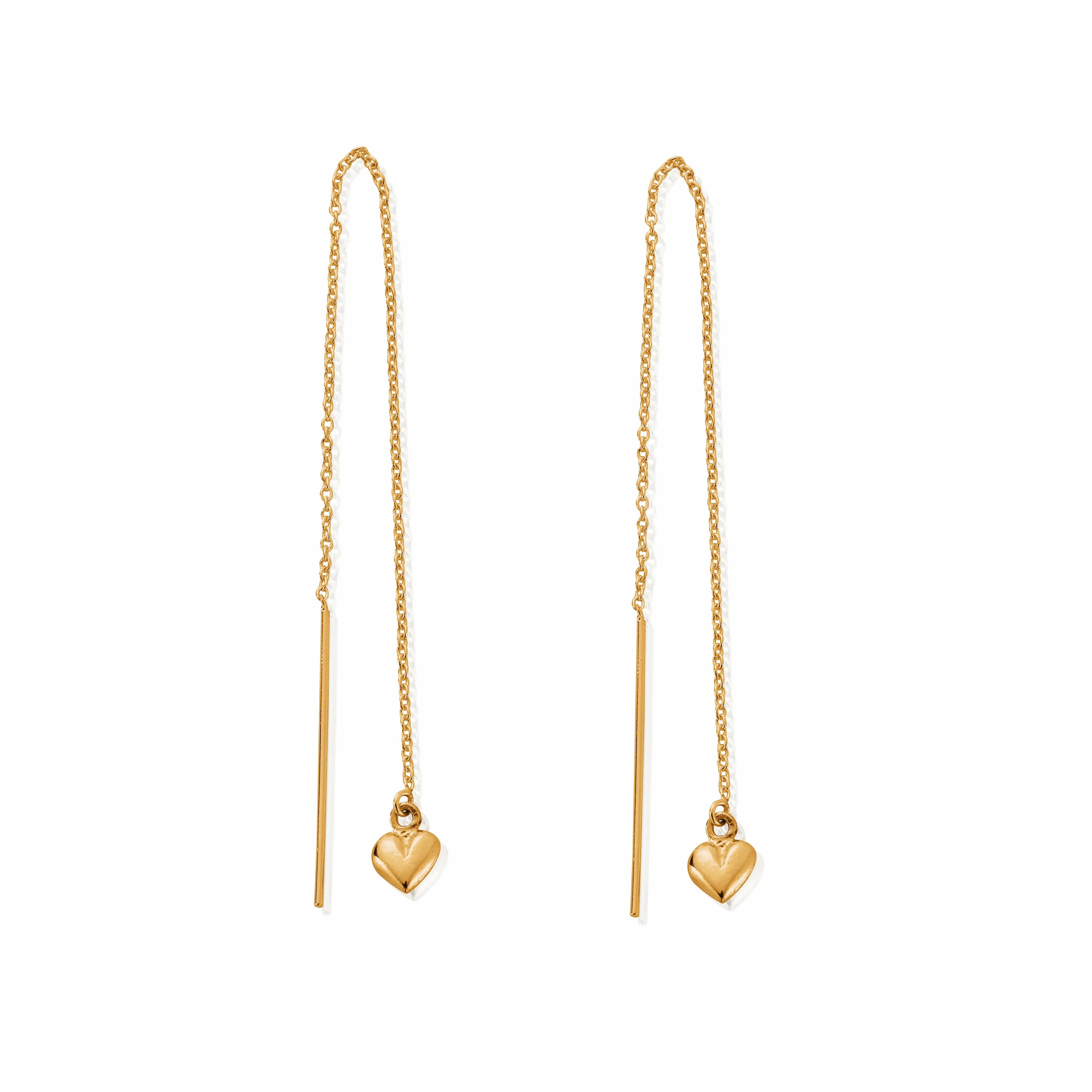 Mini Puffed Heart Pull Through Earrings - Image 3