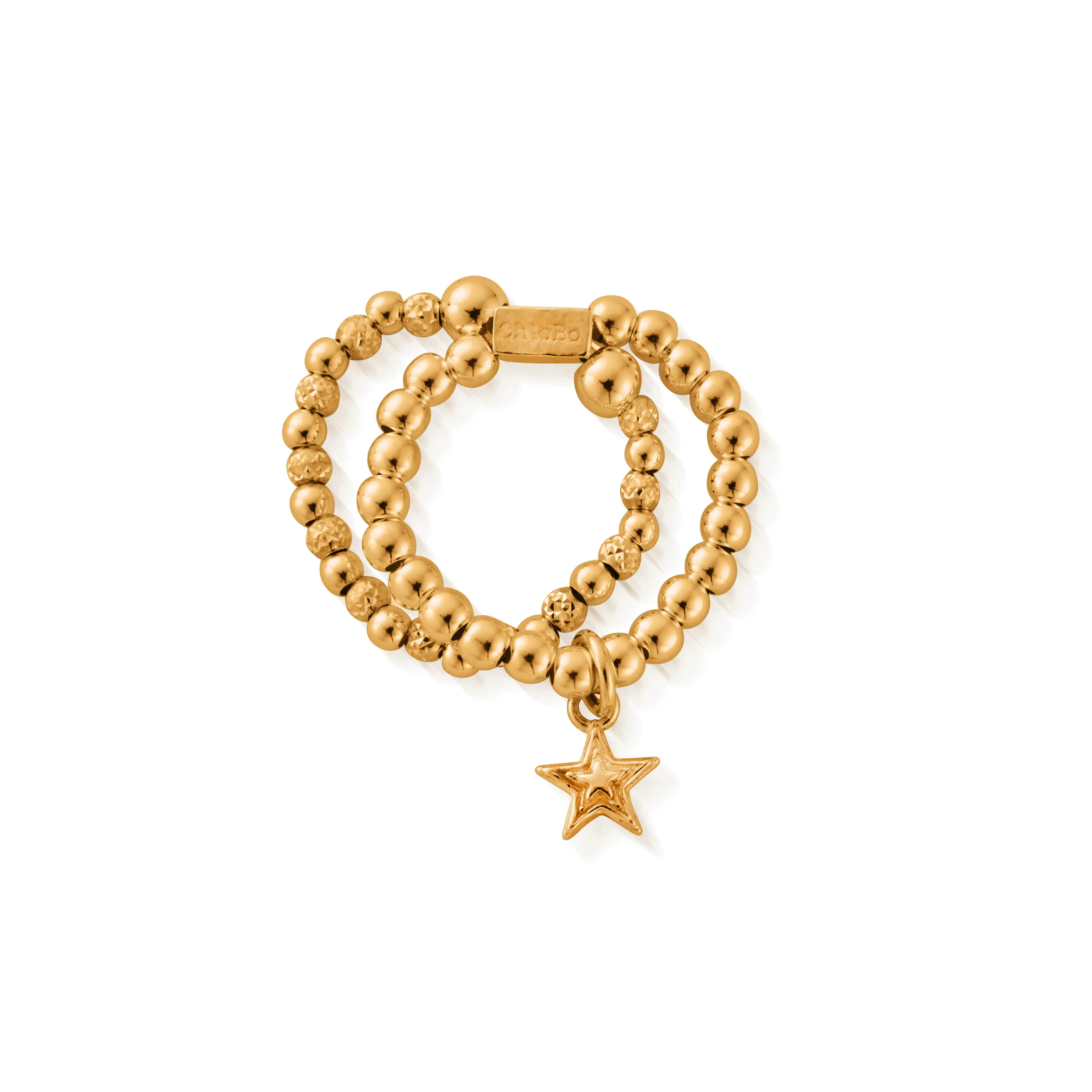 Mini Raised Star Double Ring - Image 3