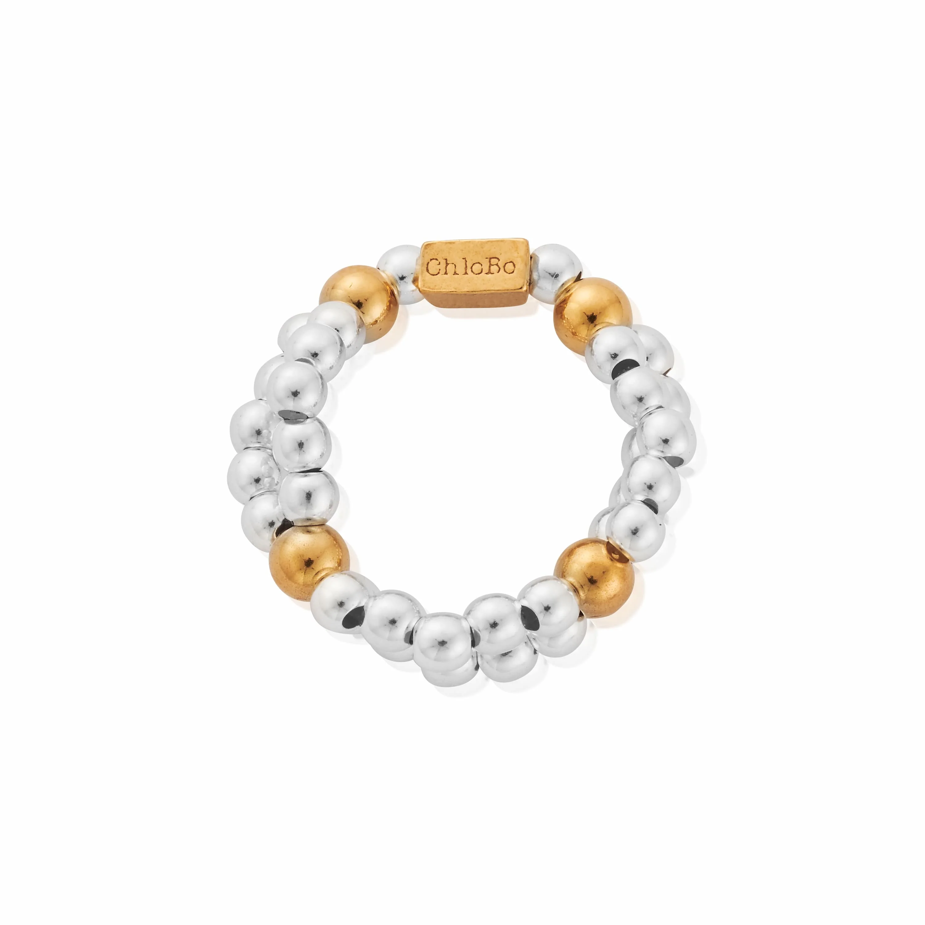 Mixed Metal Entwined Double Ring