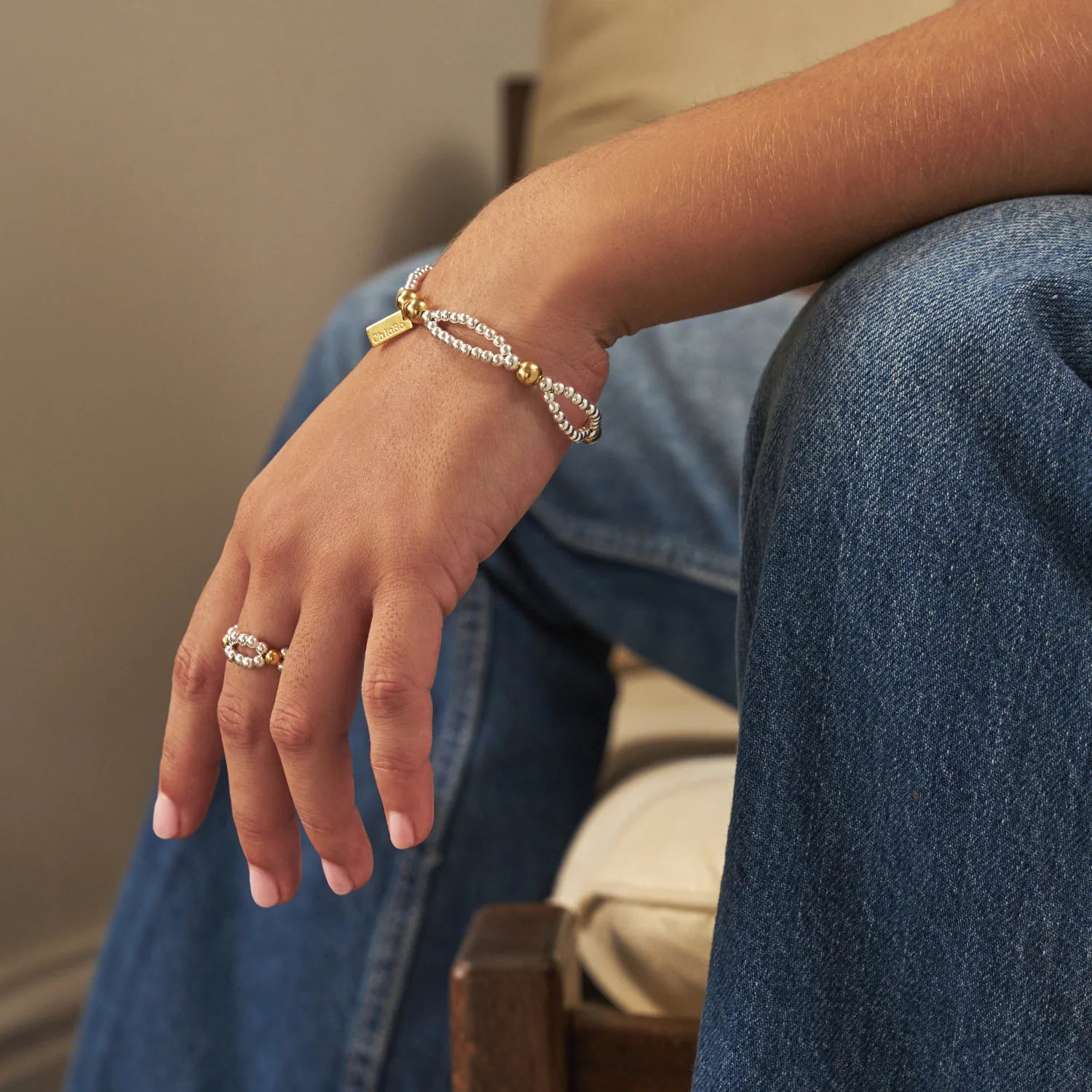 Mixed Metal Entwined Double Ring - Image 2