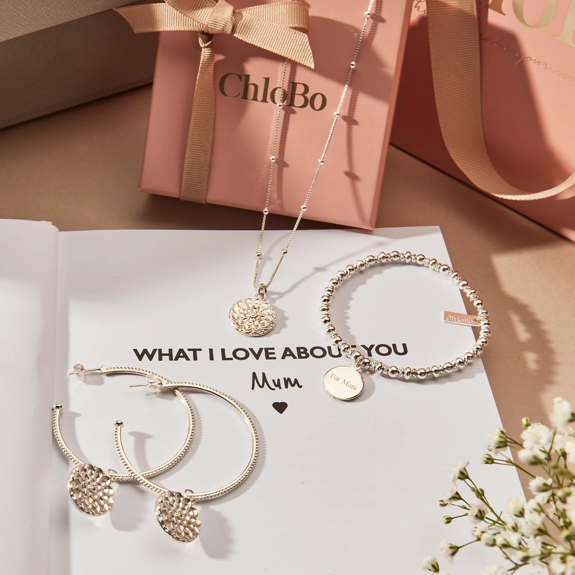 Personalised Bobble Chain Moonflower Necklace - Image 8