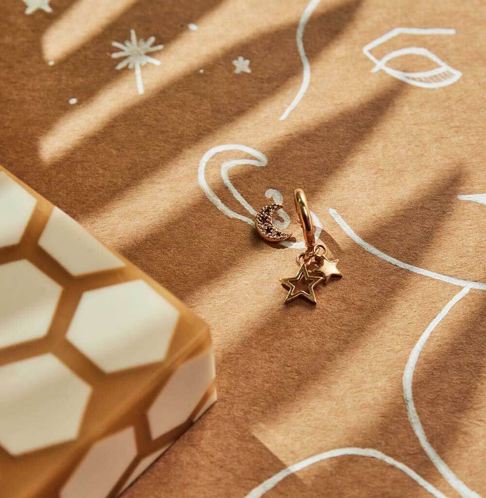 Starry Moon Stud Earrings - Image 3