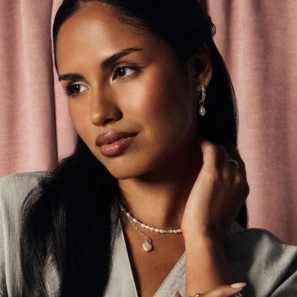 Tiny Twisted Rope Chain Lucky Pearl Necklace - Image 4