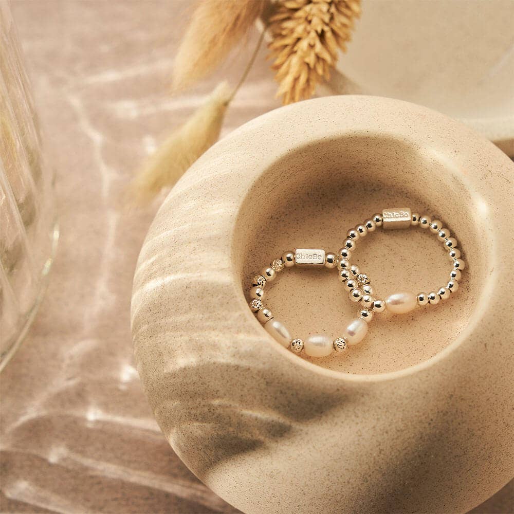 Triple Sparkle Pearl Ring - Image 3