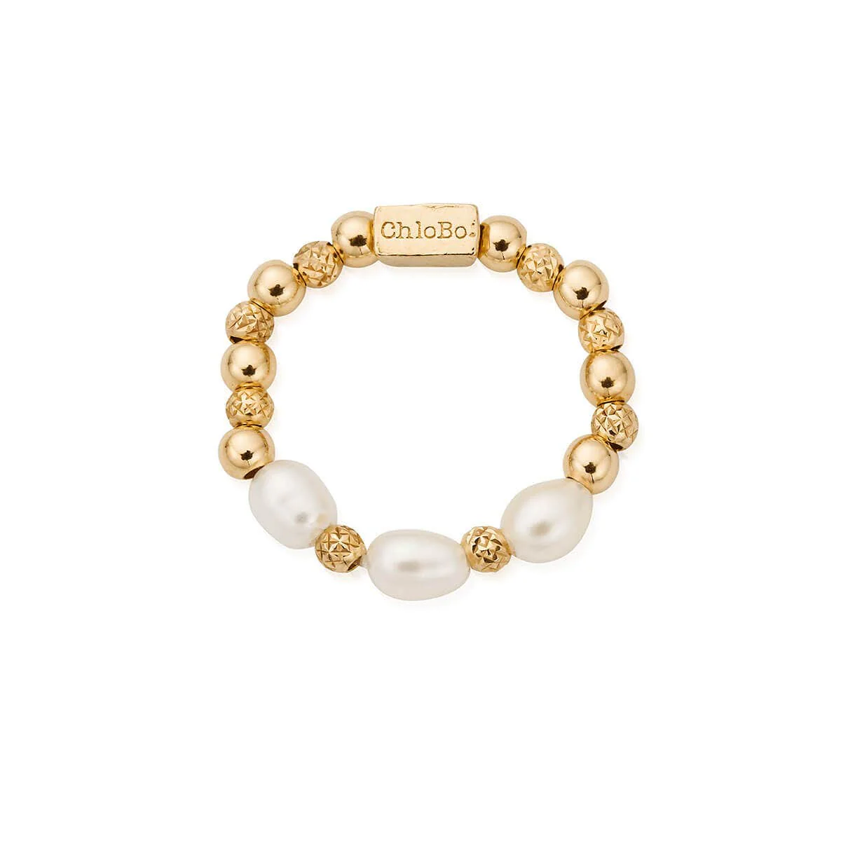 Triple Sparkle Pearl Ring - Image 7